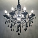 8 Light American Retro Silver Black Chandelier