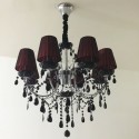 8 Light American Retro Silver Black Chandelier