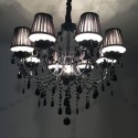 8 Light American Retro Silver Black Chandelier