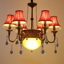 6 Light American Country Retro Rust Colour Chandelier