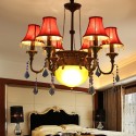 6 Light American Country Retro Rust Colour Chandelier