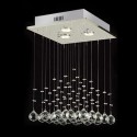 3 Light Square Modern K9 Crystal Sparkle Luxury Rain Drop Chandelier