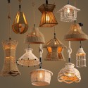 1 Light Rustic/Lodge Hemp Rope Pendant Light