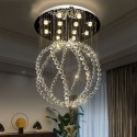 12 Light Ball Modern K9 Crystal Sparkle Luxury Rain Drop Chandelier