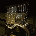 6 Light Wave Modern K9 Crystal Sparkle Luxury Rain Drop Chandelier