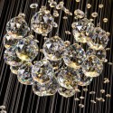 Round Spiral Solar System Modern K9 Crystal Sparkle Luxury Rain Drop Chandelier