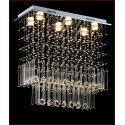 6 Light 2 Tier Modern K9 Crystal Sparkle Luxury Rain Drop Chandelier