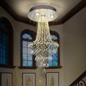 4 Light Modern K9 Crystal Sparkle Luxury Rain Drop Chandelier