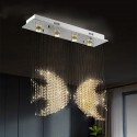 4 Light Fish Modern K9 Crystal Sparkle Luxury Rain Drop Chandelier