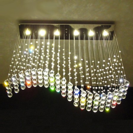 Wave Modern Wave K9 Crystal Sparkle Luxury Rain Drop Chandelier