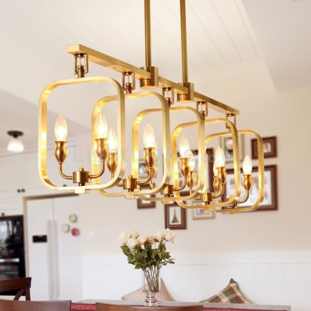 10 Light Retro Rustic Luxury Brass Chandelier