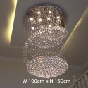 Spiral Round Modern K9 Crystal Sparkle Luxury Rain Drop Chandelier