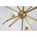 8 Light Retro Rustic Luxury Brass Chandelier with Fabric Shade