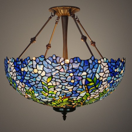 20 Inch Wisteria Stained Glass Pendant Light