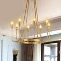 8 Light Retro Rustic Luxury Brass Chandelier