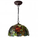 12 Inch Retro Stained Glass Pendant Light