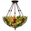 18 Inch Grape Stained Glass Pendant Light