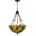 18 Inch Grape Stained Glass Pendant Light