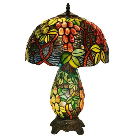 12 Inch Retro Grape Stained Glass Table Lamp