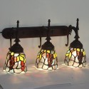 Rural Rustic Grape 3 Light Stained Glass Wall light