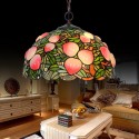 16 Inch 1 Light Peach Stained Glass Pendant Light