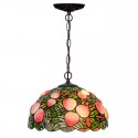 16 Inch 1 Light Peach Stained Glass Pendant Light