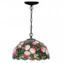 16 Inch 1 Light Peach Stained Glass Pendant Light