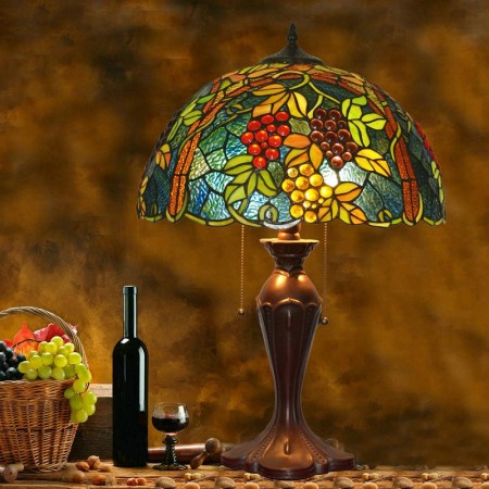 17 Inch Rural Stained Glass Table Lamp