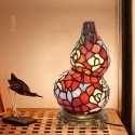 Retro Gourd Stained Glass Table Lamp