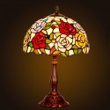 12 Inch Rose Stained Glass Table Lamp