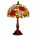 12 Inch Rose Stained Glass Table Lamp