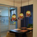 3 Light Stained Glass Pendant Light