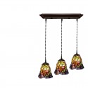 3 Light Stained Glass Pendant Light