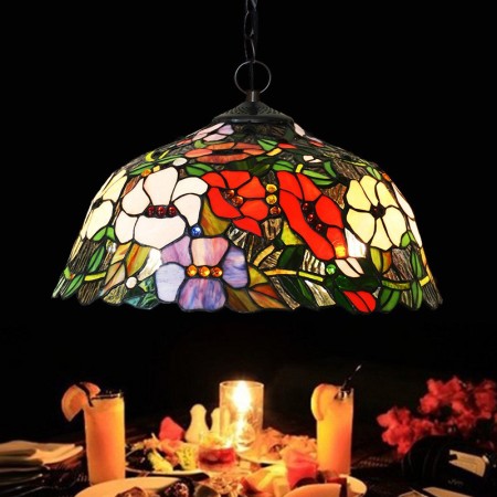 16 Inch Stained Glass Pendant Light