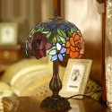 10 Inch Rural Rose Stained Glass Table Lamp