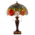 16 Inch Retro Rose Stained Glass Table Lamp