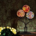 Rural 3 Light Stained Glass Table Lamp