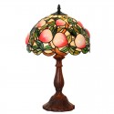 12 Inch Retro Peach Stained Glass Table Lamp