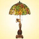 16 Inch Retro Grape Stained Glass Table Lamp