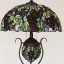 18 Inch Round Grape Stained Glass Floor Lamp