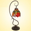 7 Inch Rustic Rose Stained Glass Table Lamp