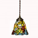 7 Inch Retro Grape 1 Light Stained Glass Pendant Light