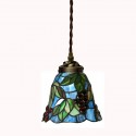 7 Inch Retro Grape 1 Light Stained Glass Pendant Light