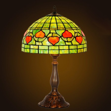 12 Inch Rustic Brass Rural Retro Stained Glass Table Lamp