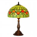 12 Inch Rustic Brass Rural Retro Stained Glass Table Lamp