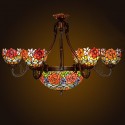 Rural Rose Chandelier Stained Glass Chandelier