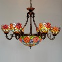 Rural Rose Chandelier Stained Glass Chandelier