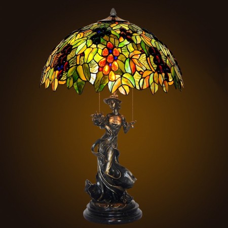 Rural Grape Stained Glass Table Lamp