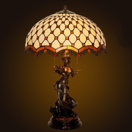 Retro Stained Glass Table Lamp