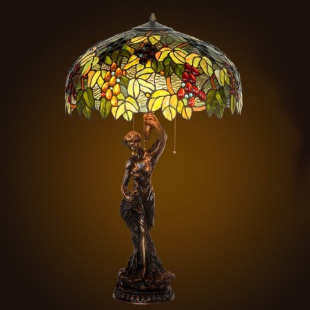 20 Inch Rural Stained Glass Table Lamp